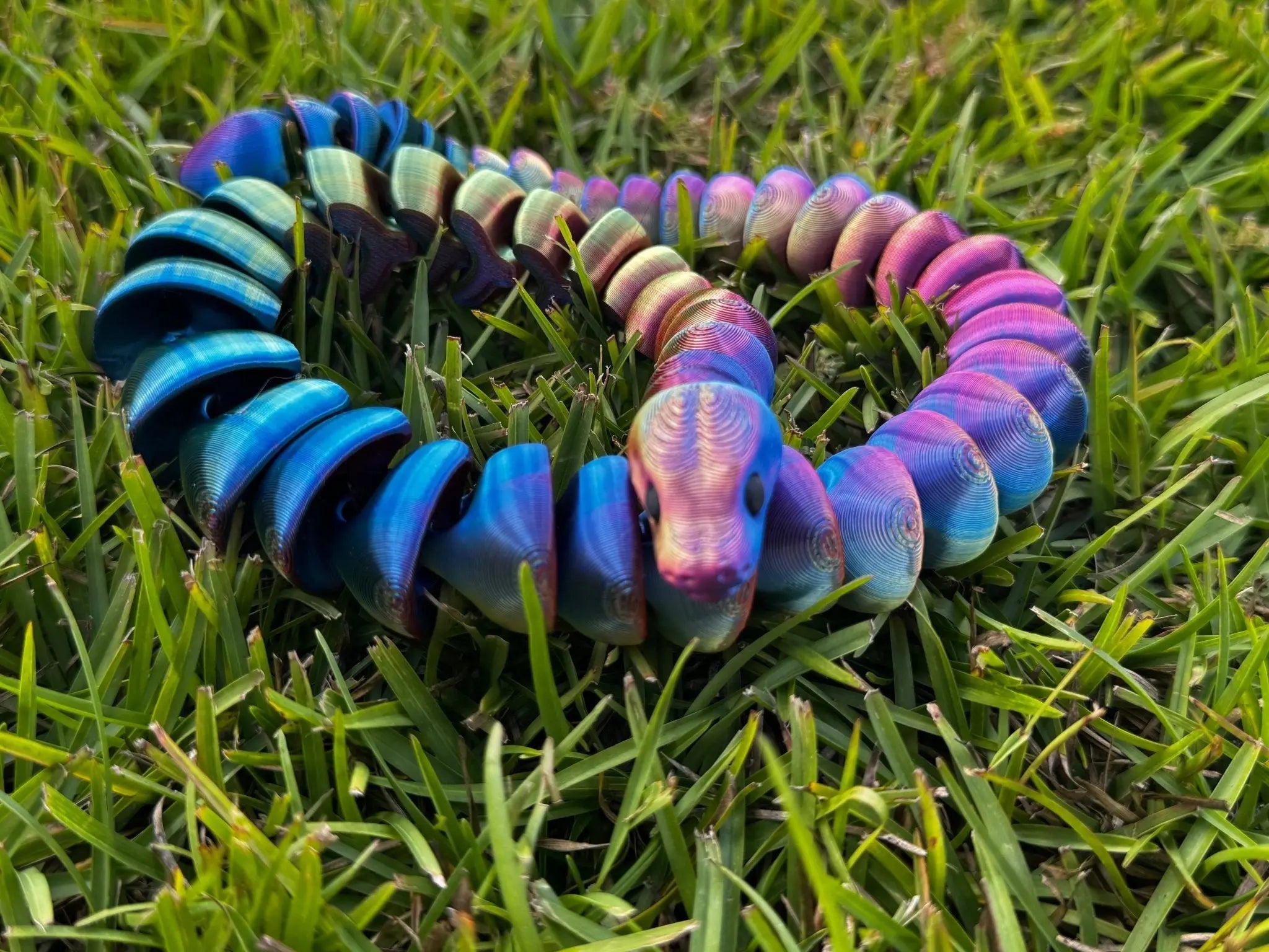 Color Shift Snake 3D Printed Fidget Toy | Large Reptile Sensory Toy by Mushroom Lady Co, paper gift main product photo