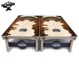 Colorado Wood Skyline Cornhole Boards - Pro Solution Elite Series by Cornhole Solutions, custom cornhole board detail photo 3