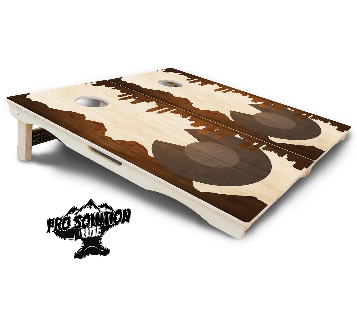 Colorado Wood Skyline Cornhole Boards - Pro Solution Elite Series by Cornhole Solutions, custom cornhole board detail photo 5