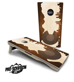 Colorado Wood Skyline Cornhole Boards - Pro Solution Lite Series by Cornhole Solutions, custom cornhole board detail photo 2