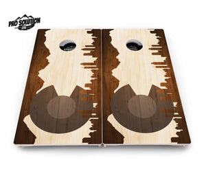 Colorado Wood Skyline Cornhole Boards - Pro Solution Lite Series by Cornhole Solutions, custom cornhole board detail photo 4