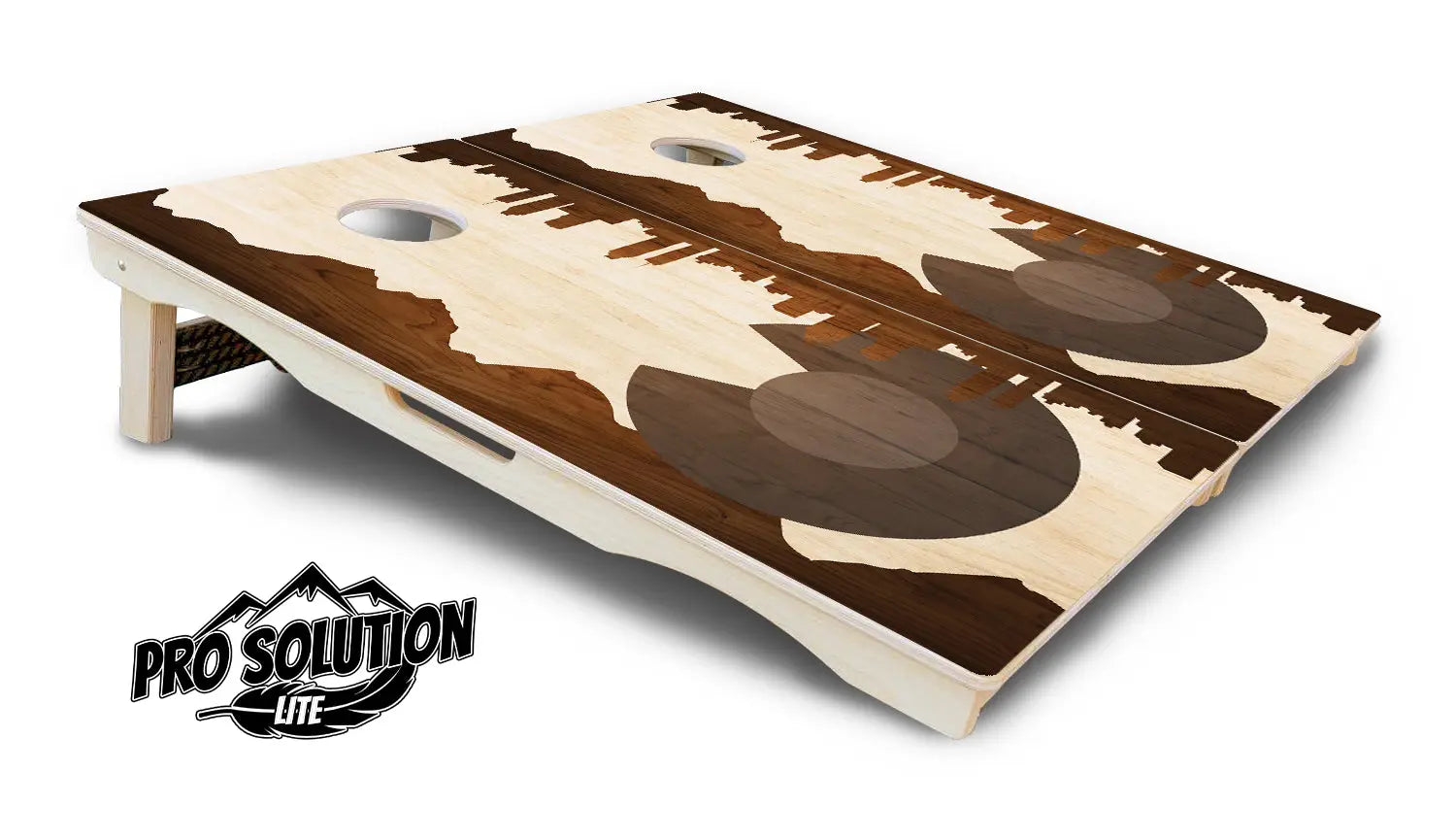 Colorado Wood Skyline Cornhole Boards - Pro Solution Lite Series by Cornhole Solutions, custom cornhole board detail photo 5