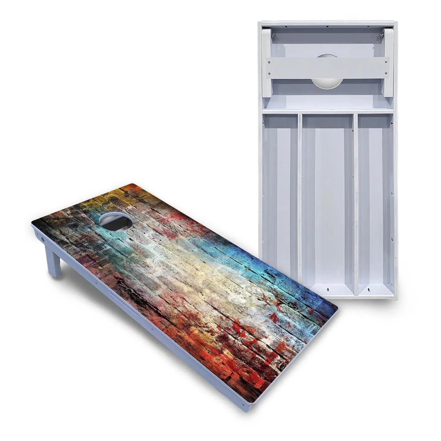 Colorful Brick Cornhole Boards - All Weather Series by Cornhole Solutions, custom cornhole board main product photo