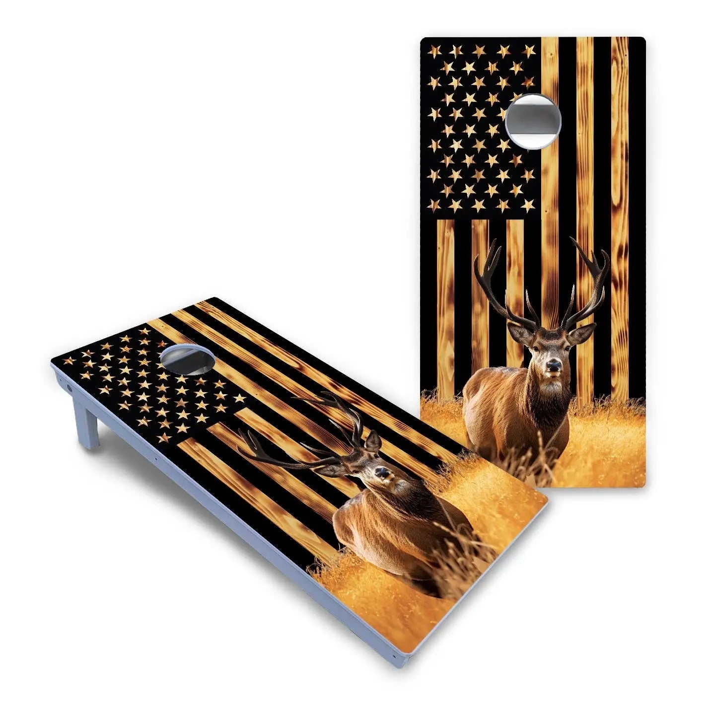 Colorful Deer & Fish Cornhole Boards - All Weather Series by Cornhole Solutions, custom cornhole board detail photo 2