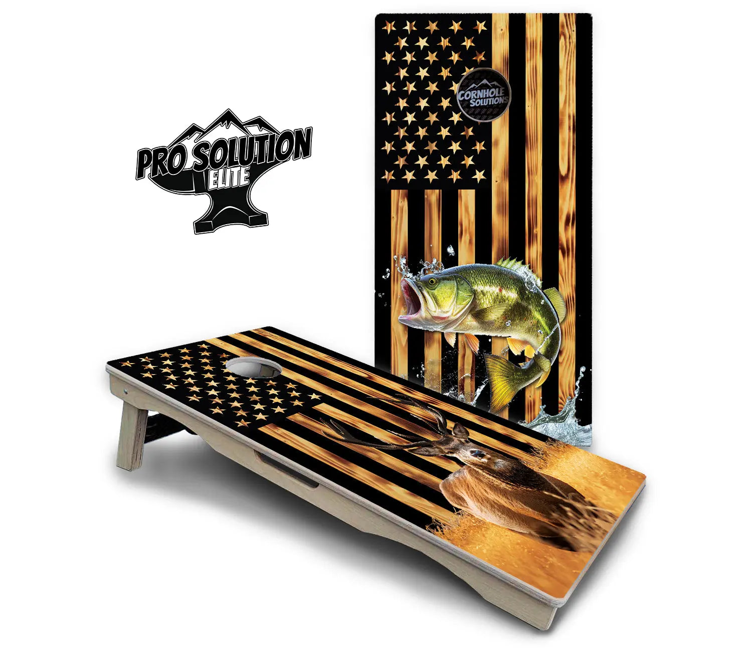 Colorful Deer & Fish Cornhole Boards - Pro Solution Elite Series by Cornhole Solutions, custom cornhole board detail photo 12