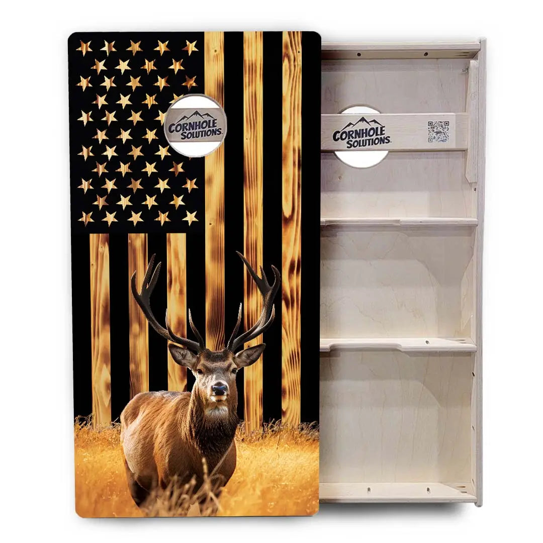 Colorful Deer & Fish Cornhole Boards - Professional Tournament Series by Cornhole Solutions, custom cornhole board detail photo 5