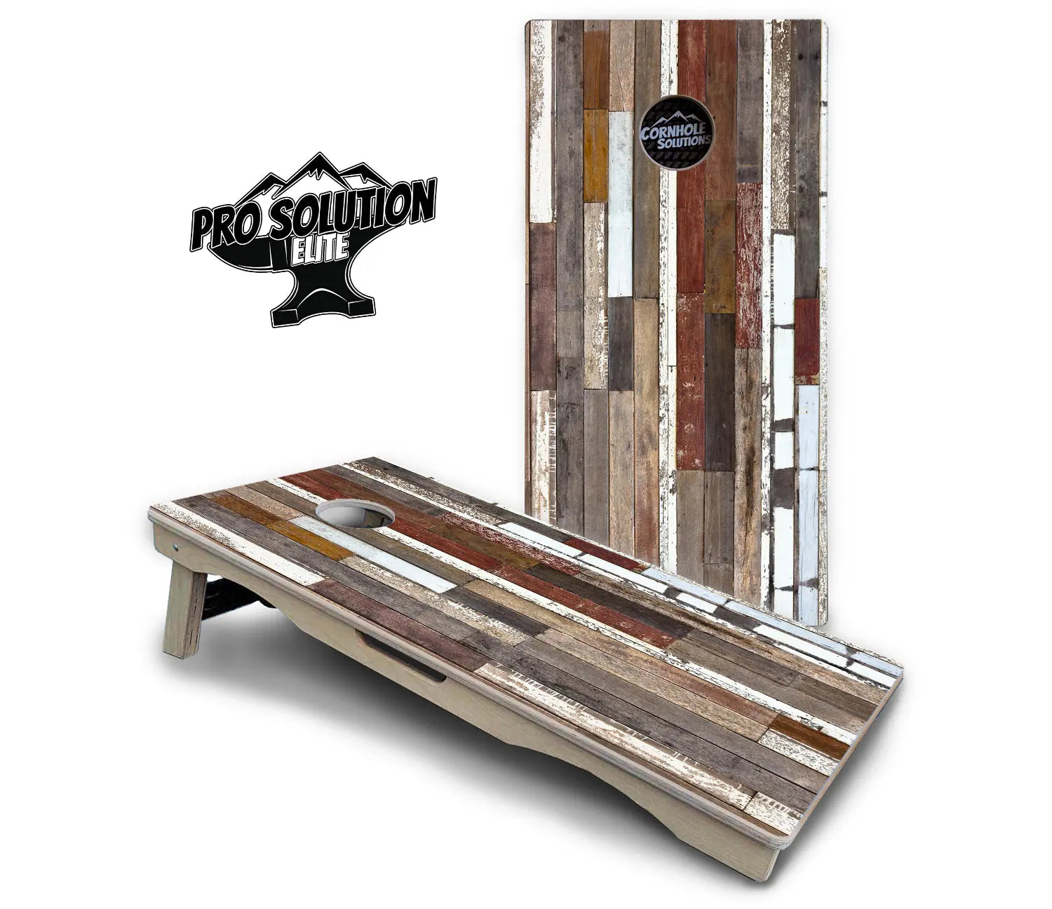 Colorful Planks Cornhole Boards - Pro Solution Elite Series by Cornhole Solutions, custom cornhole board detail photo 2