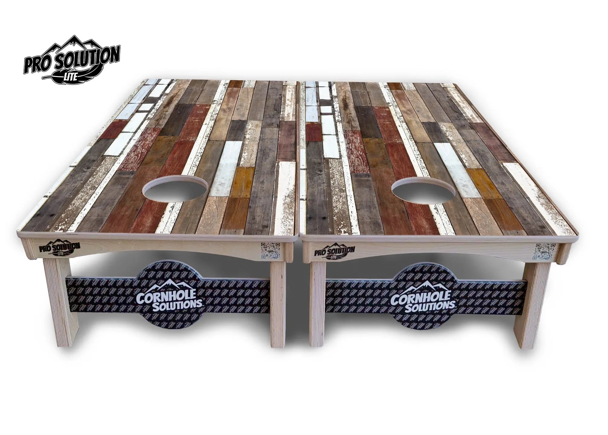 Colorful Planks Cornhole Boards - Pro Solution Lite Series by Cornhole Solutions, custom cornhole board detail photo 2