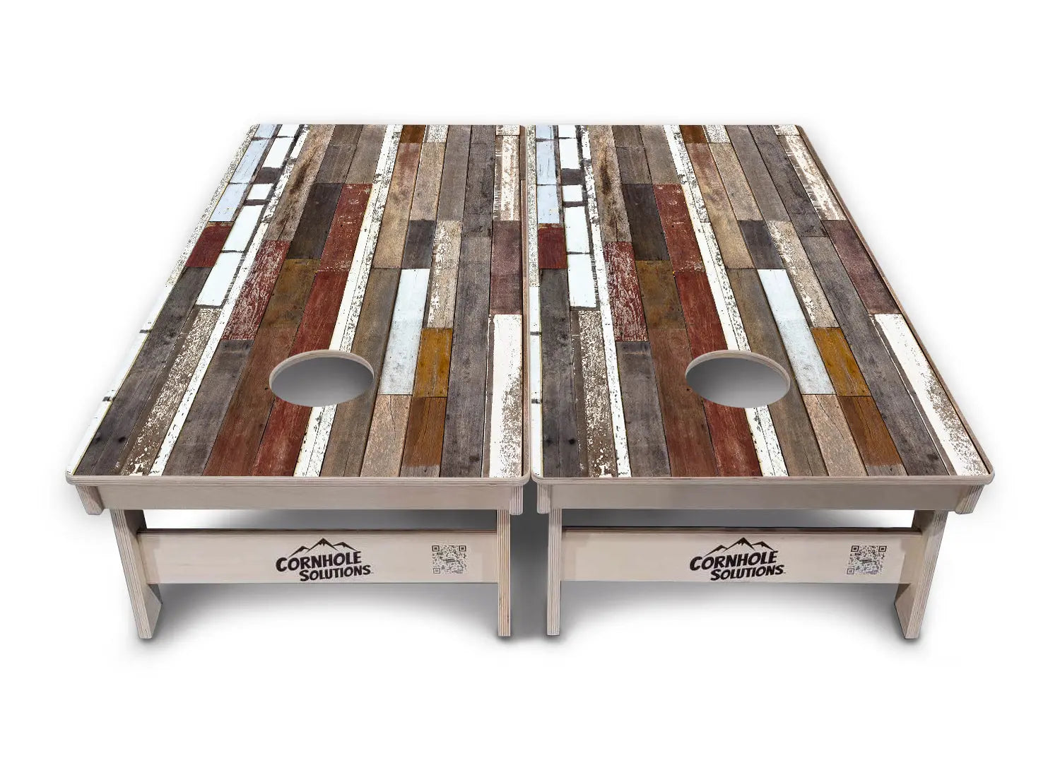 Colorful Planks Cornhole Boards - Professional Tournament Series by Cornhole Solutions, custom cornhole board detail photo 2