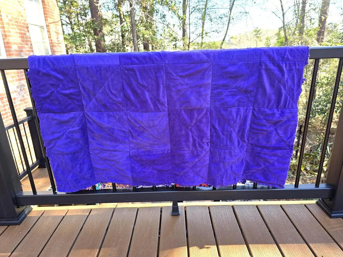 Colorful Rag Quilt Throw, Cotton Patchwork Lap Quilt with Soft Fleece Backing, Handmade Boho Couch Blanket, Bright Scrap Quilt Gift by Maypop House Designs, blankets detail photo 7