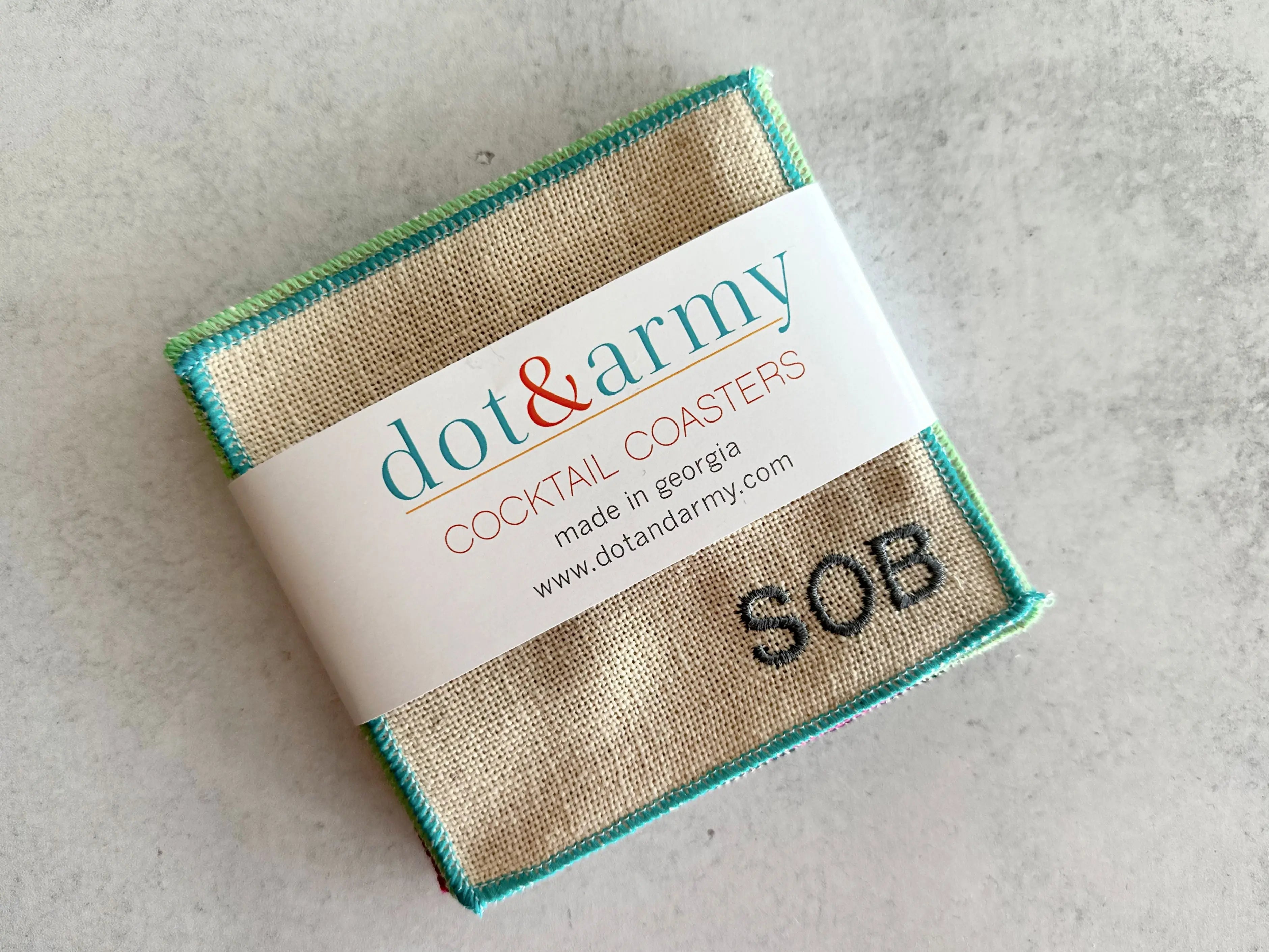 Colorful Sweary Cocktail Coasters, set of 8 by Dot and Army, Southern home decor main product photo