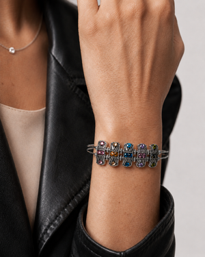 Rainbow Rhinestone Guitar String Bracelet by N Harmony Jewelry, handmade jewelry detail photo 3