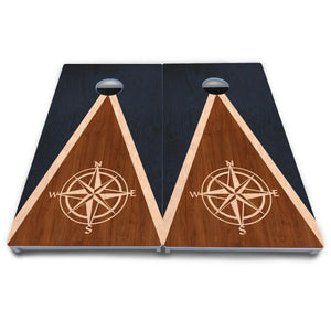 Compass Stain Triangle Cornhole Boards - All Weather Series by Cornhole Solutions, custom cornhole board detail photo 5