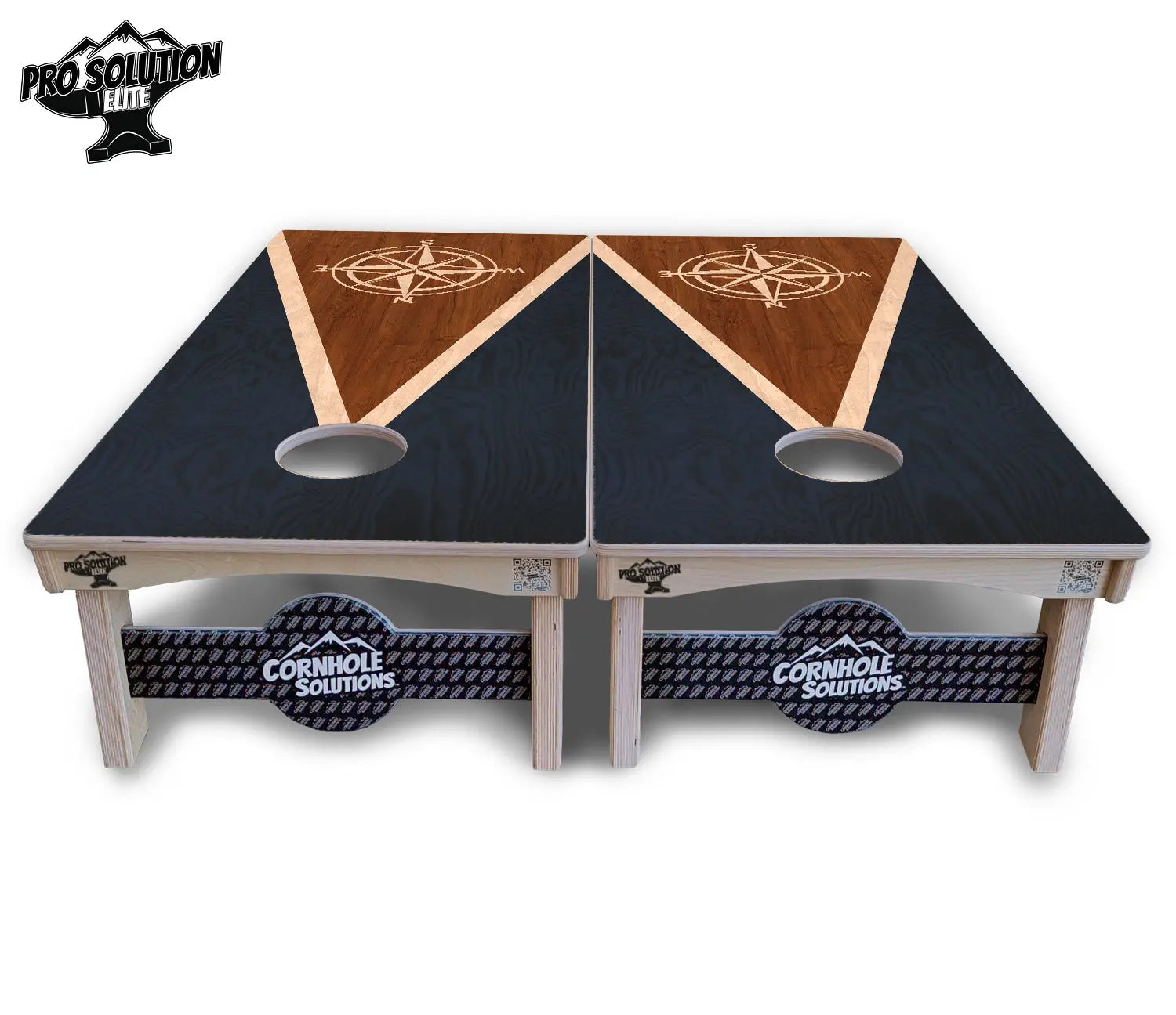 Compass Stain Triangle Cornhole Boards - Pro Solution Elite Series by Cornhole Solutions, custom cornhole board detail photo 3