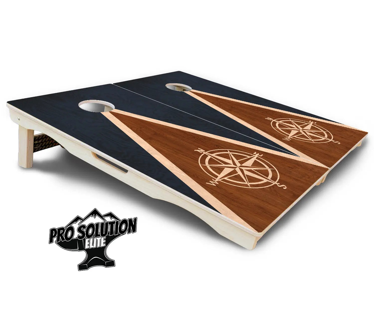 Compass Stain Triangle Cornhole Boards - Pro Solution Elite Series by Cornhole Solutions, custom cornhole board detail photo 5
