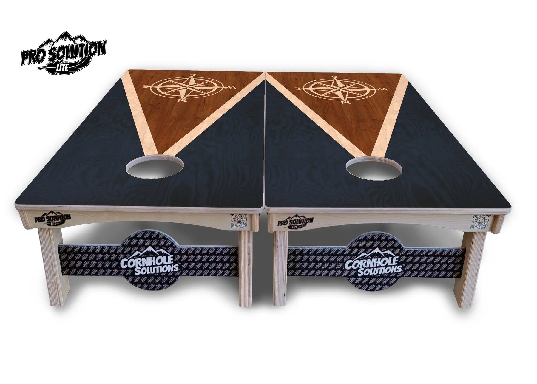 Compass Stain Triangle Cornhole Boards - Pro Solution Lite Series by Cornhole Solutions, custom cornhole board detail photo 2