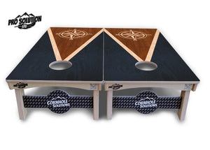 Compass Stain Triangle Cornhole Boards - Pro Solution Lite Series by Cornhole Solutions, custom cornhole board detail photo 2