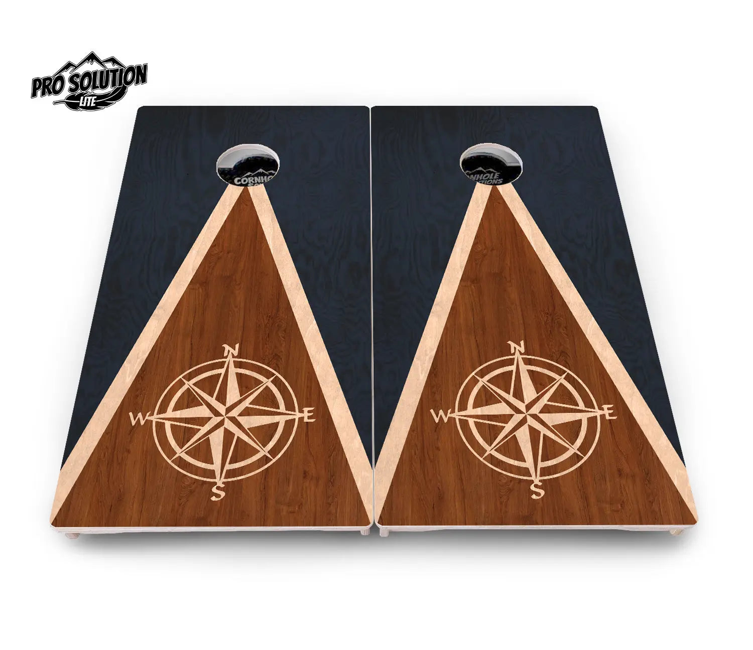 Compass Stain Triangle Cornhole Boards - Pro Solution Lite Series by Cornhole Solutions, custom cornhole board detail photo 3