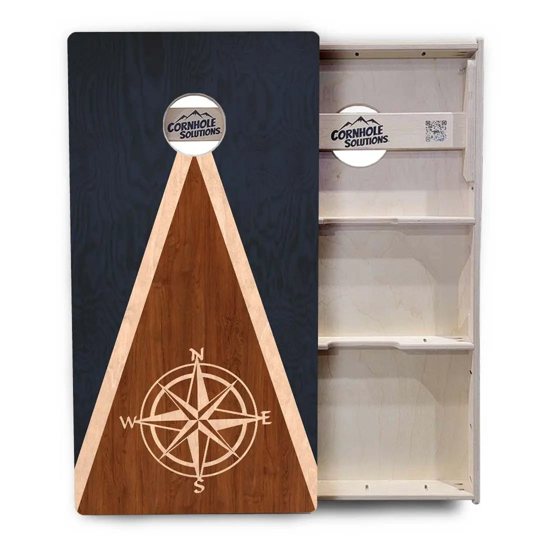 Compass Stain Triangle Cornhole Boards - Professional Tournament Series by Cornhole Solutions, custom cornhole board detail photo 3