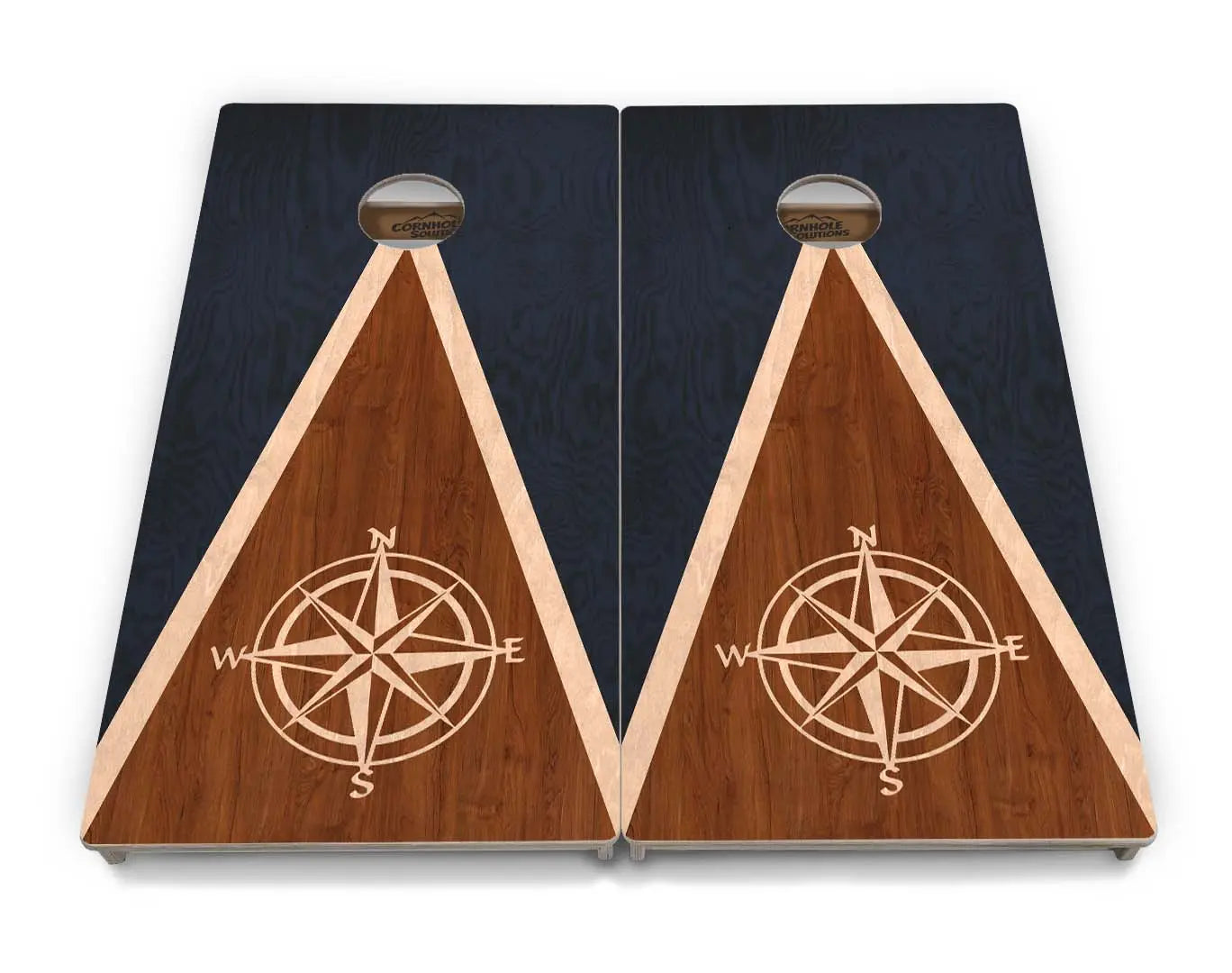 Compass Stain Triangle Cornhole Boards - Professional Tournament Series by Cornhole Solutions, custom cornhole board detail photo 4