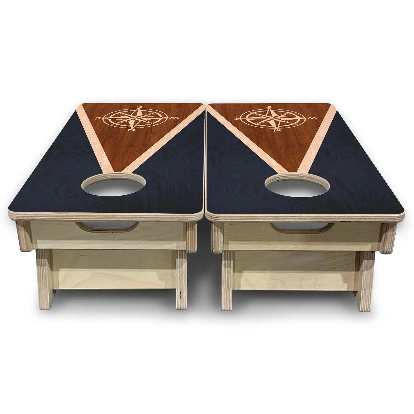 Compass Stain Triangle - Mini or Vacation Size Cornhole Boards by Cornhole Solutions, custom cornhole board detail photo 4