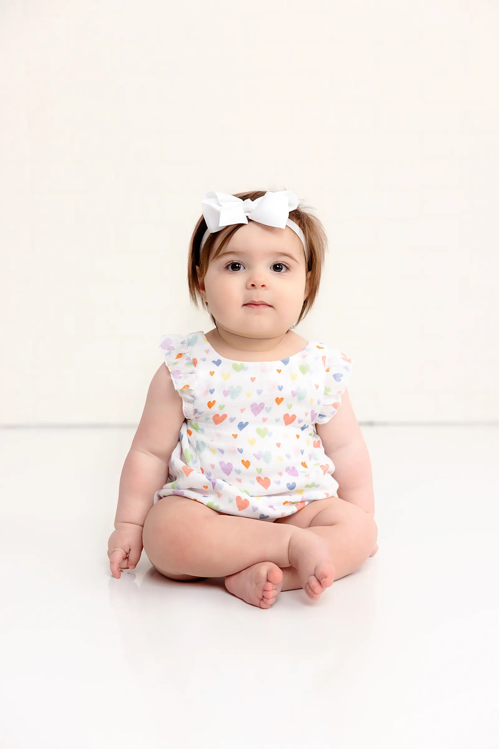 Confetti Hearts Organic Muslin Bubble Romper by Nola Tawk, Southern lifestyle apparel detail photo 6