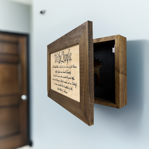 We The People Constitution Gun Concealment Furniture - Handcrafted Hidden Gun Storage Wall Decor - Hidden Safe Furniture with Magnetic Lock for Quick by Bellewood Designs