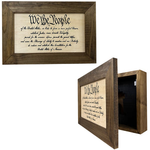 We The People Constitution Gun Concealment Furniture - Handcrafted Hidden Gun Storage Wall Decor - Hidden Safe Furniture with Magnetic Lock for Quick by Bellewood Designs