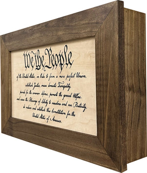 We The People Constitution Gun Concealment Furniture - Handcrafted Hidden Gun Storage Wall Decor - Hidden Safe Furniture with Magnetic Lock for Quick by Bellewood Designs