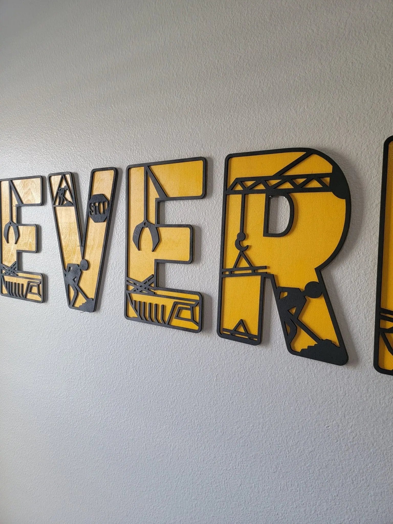 Construction Letters by EverLee Creations, Southern home decor detail photo 9