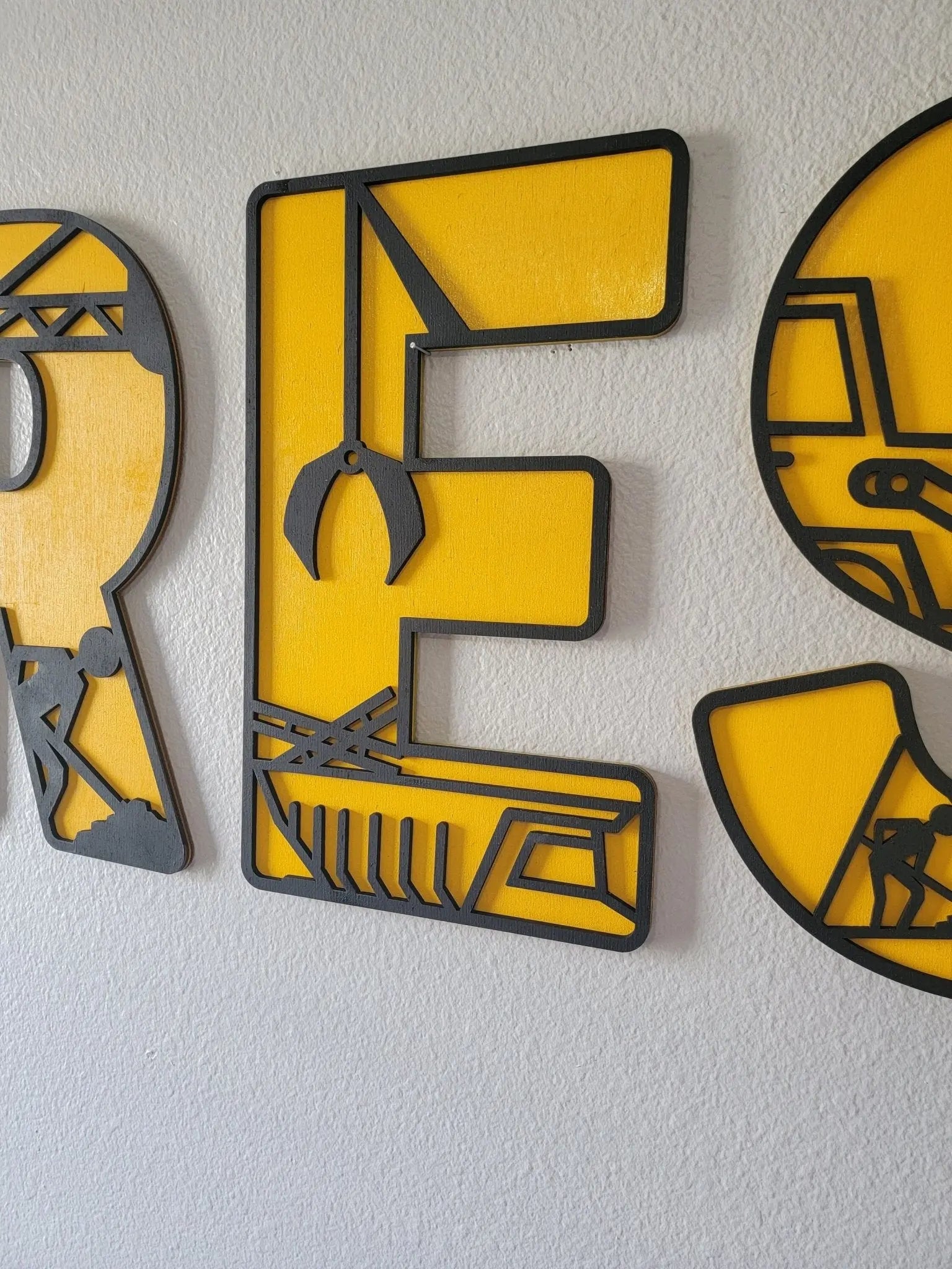 Construction Letters by EverLee Creations, Southern home decor detail photo 11