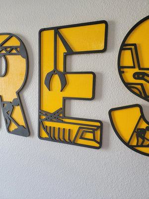 Construction Letters by EverLee Creations, Southern home decor detail photo 11
