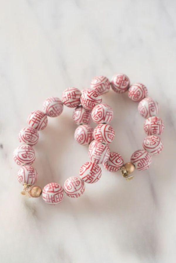 The Barre Bracelet in Red by TheTinyTassel, handmade jewelry main product photo