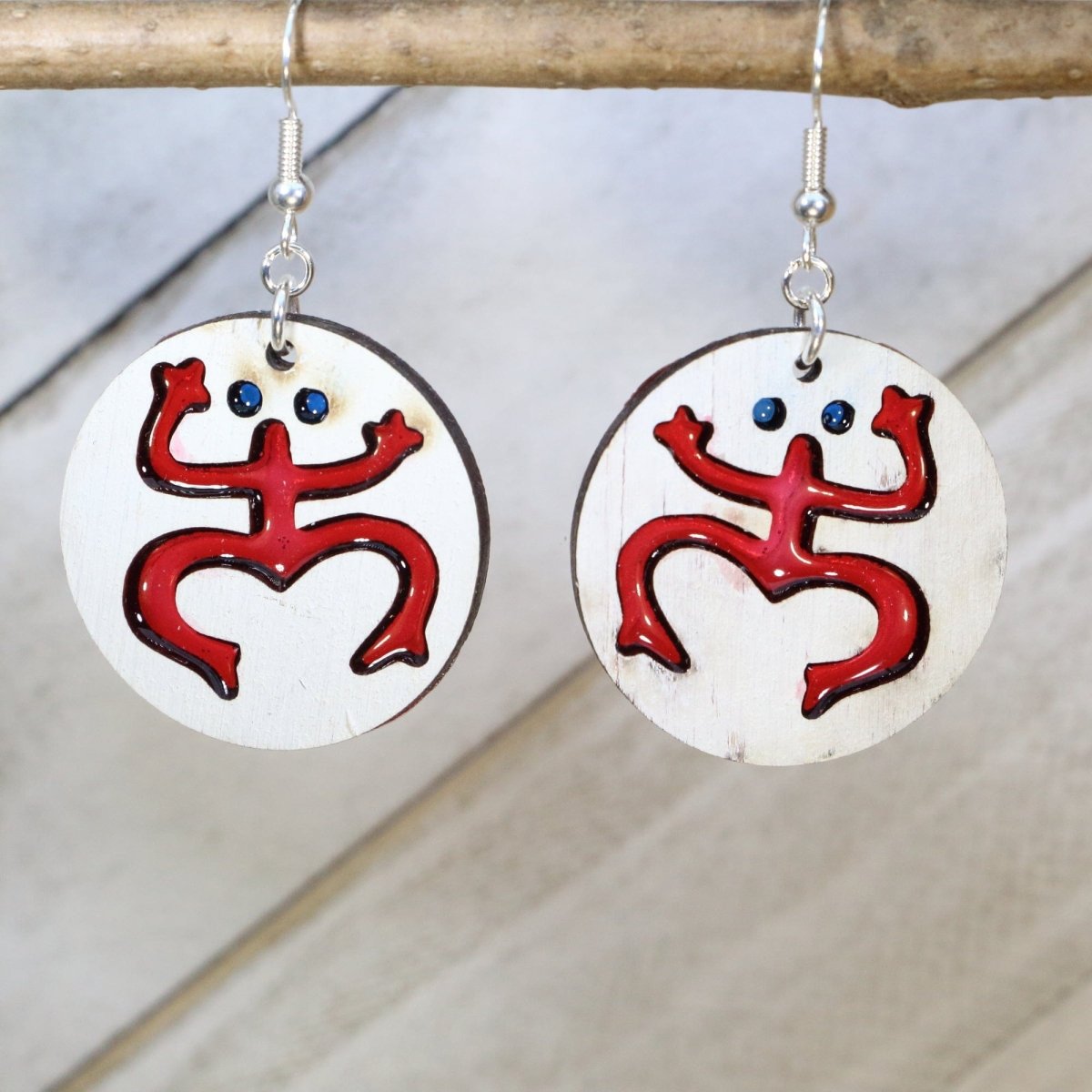 Coquí Frog Wood Resin Earrings | Puerto Rico Taino Jewelry by Cate's Concepts, LLC, handmade jewelry main product photo