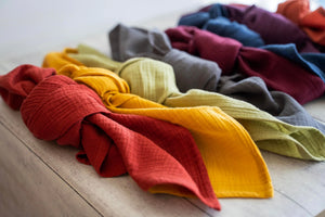 Cotton Crinkle Cloth Napkins, set of four by Dot and Army, cloth napkins detail photo 2