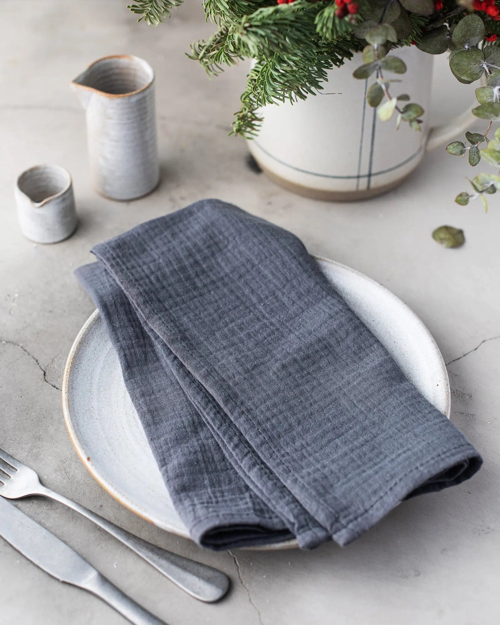 Cotton Crinkle Cloth Napkins, set of four by Dot and Army, cloth napkins detail photo 14