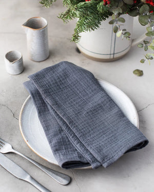 Cotton Crinkle Cloth Napkins, set of four by Dot and Army, cloth napkins detail photo 14