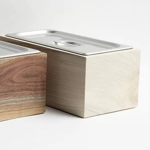 Countertop Compost Bin - Noaway© in Walnut Wood and Stainless Steel by Alabama Sawyer, Southern lifestyle apparel detail photo 2