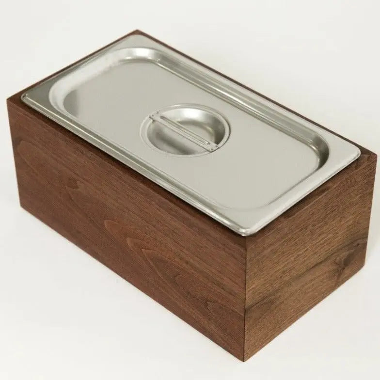 Countertop Compost Bin - Noaway© in Walnut Wood and Stainless Steel by Alabama Sawyer, Southern lifestyle apparel detail photo 4