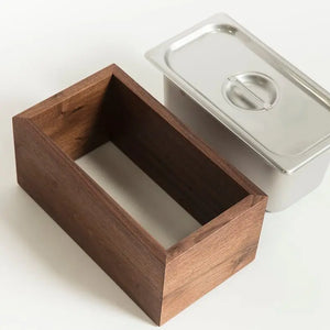 Countertop Compost Bin - Noaway© in Walnut Wood and Stainless Steel by Alabama Sawyer, Southern lifestyle apparel detail photo 5