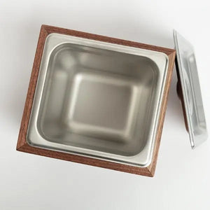 Countertop Compost Bin - Noaway© in Walnut Wood and Stainless Steel by Alabama Sawyer, Southern lifestyle apparel detail photo 6