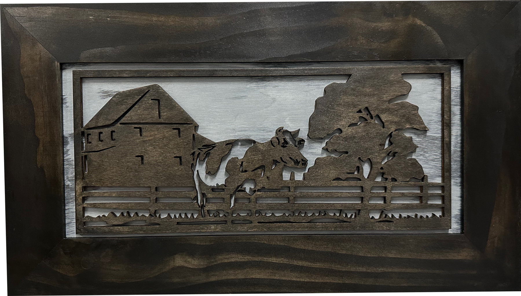 Decorative Cow Farm Wall-Mounted Secure Gun Cabinet - Gun Safe To Securely Store Your Gun & Home Self Defense Gear by Bellewood Designs, Southern home decor detail photo 3