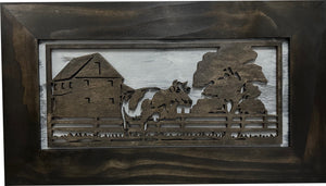 Decorative Cow Farm Wall-Mounted Secure Gun Cabinet - Gun Safe To Securely Store Your Gun & Home Self Defense Gear by Bellewood Designs, Southern home decor detail photo 3