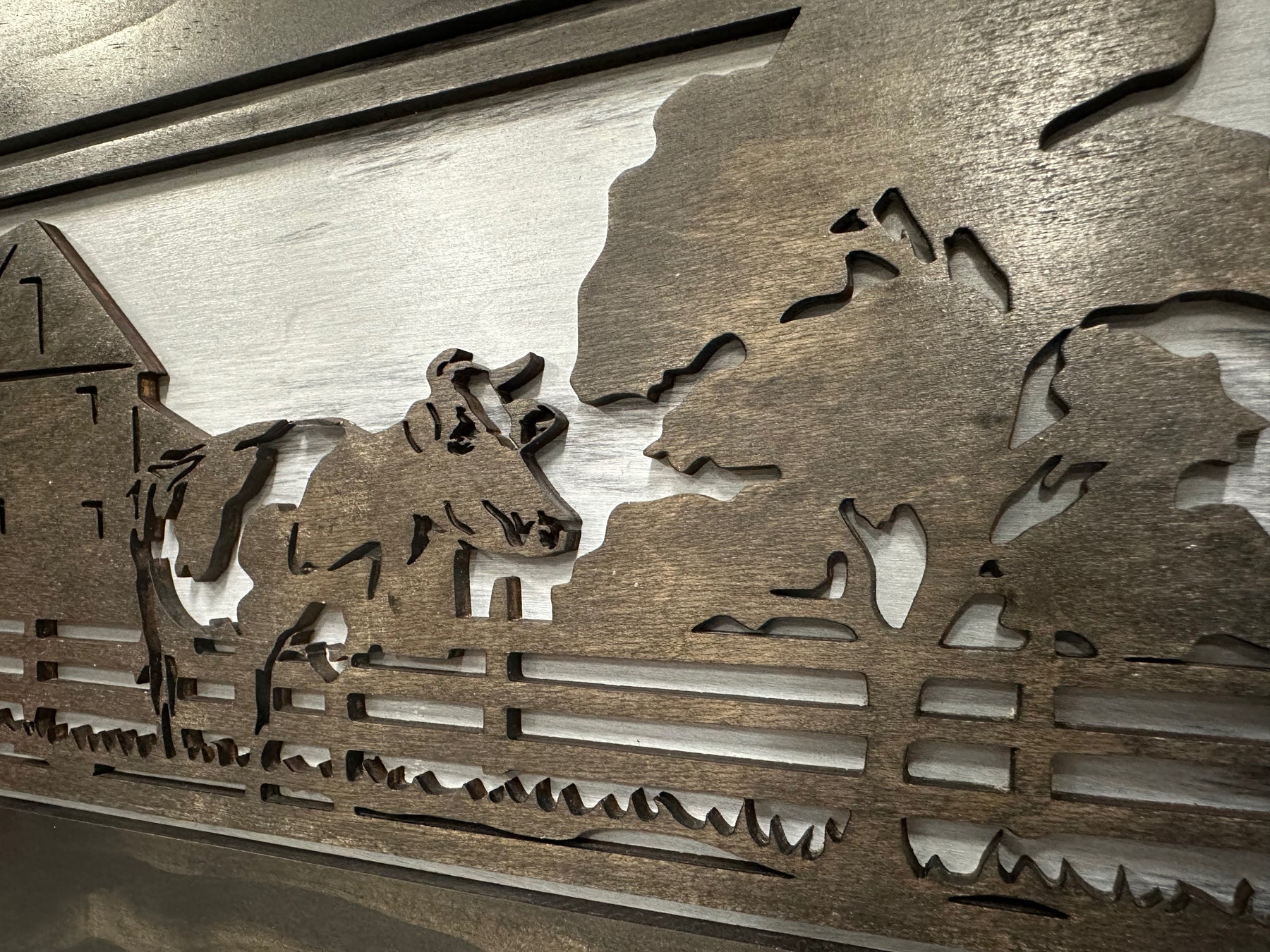Decorative Cow Farm Wall-Mounted Secure Gun Cabinet - Gun Safe To Securely Store Your Gun & Home Self Defense Gear by Bellewood Designs, Southern home decor detail photo 10