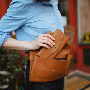 Craft & Forge Leather Crossbody Bag by Mission Mercantile Leather Goods, natural skincare detail photo 5