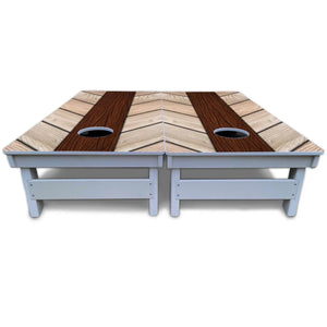 Cream Planks Cornhole Boards - All Weather Series by Cornhole Solutions, custom cornhole board detail photo 6