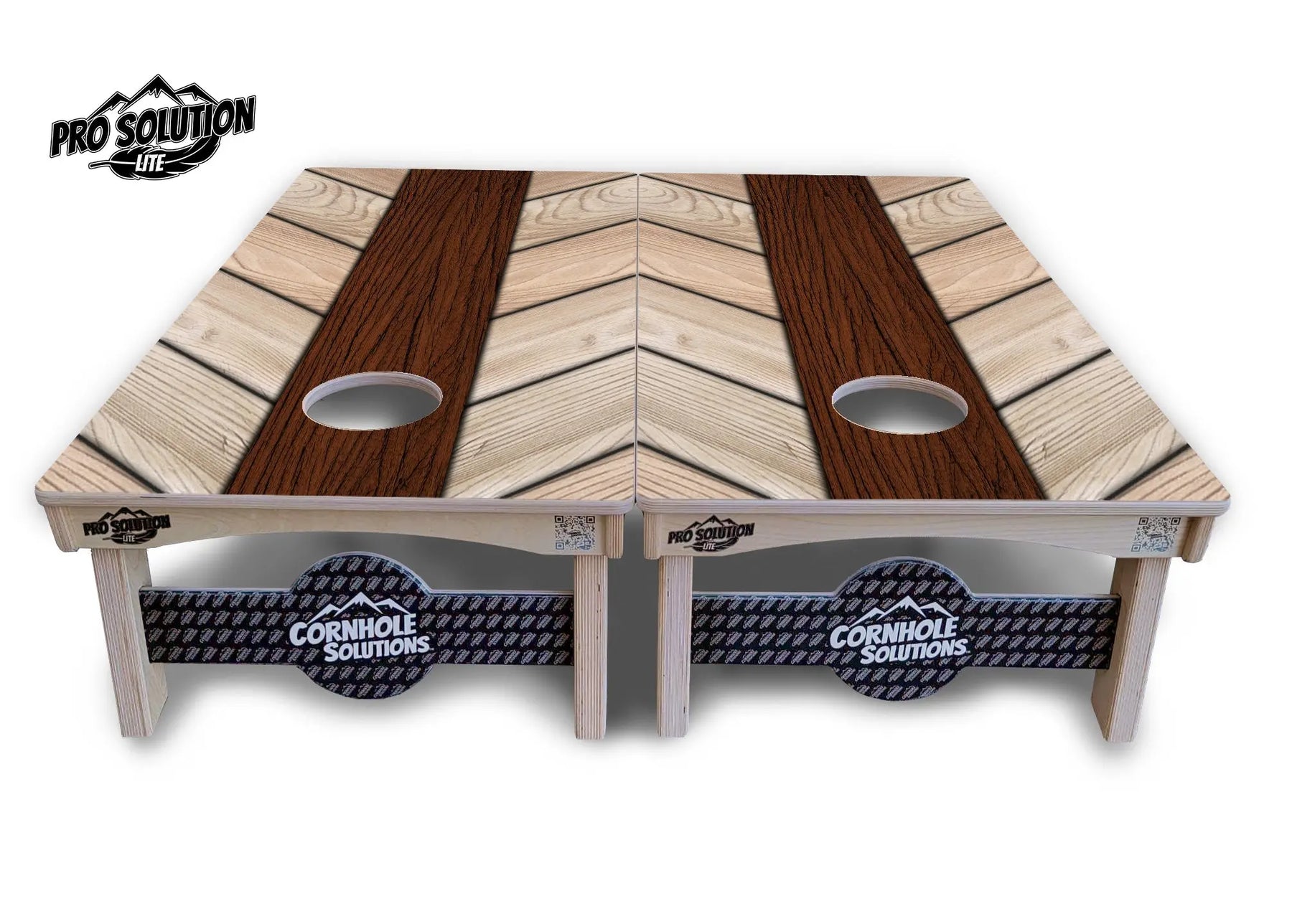 Cream Planks Cornhole Boards - Pro Solution Lite Series by Cornhole Solutions, custom cornhole board detail photo 2