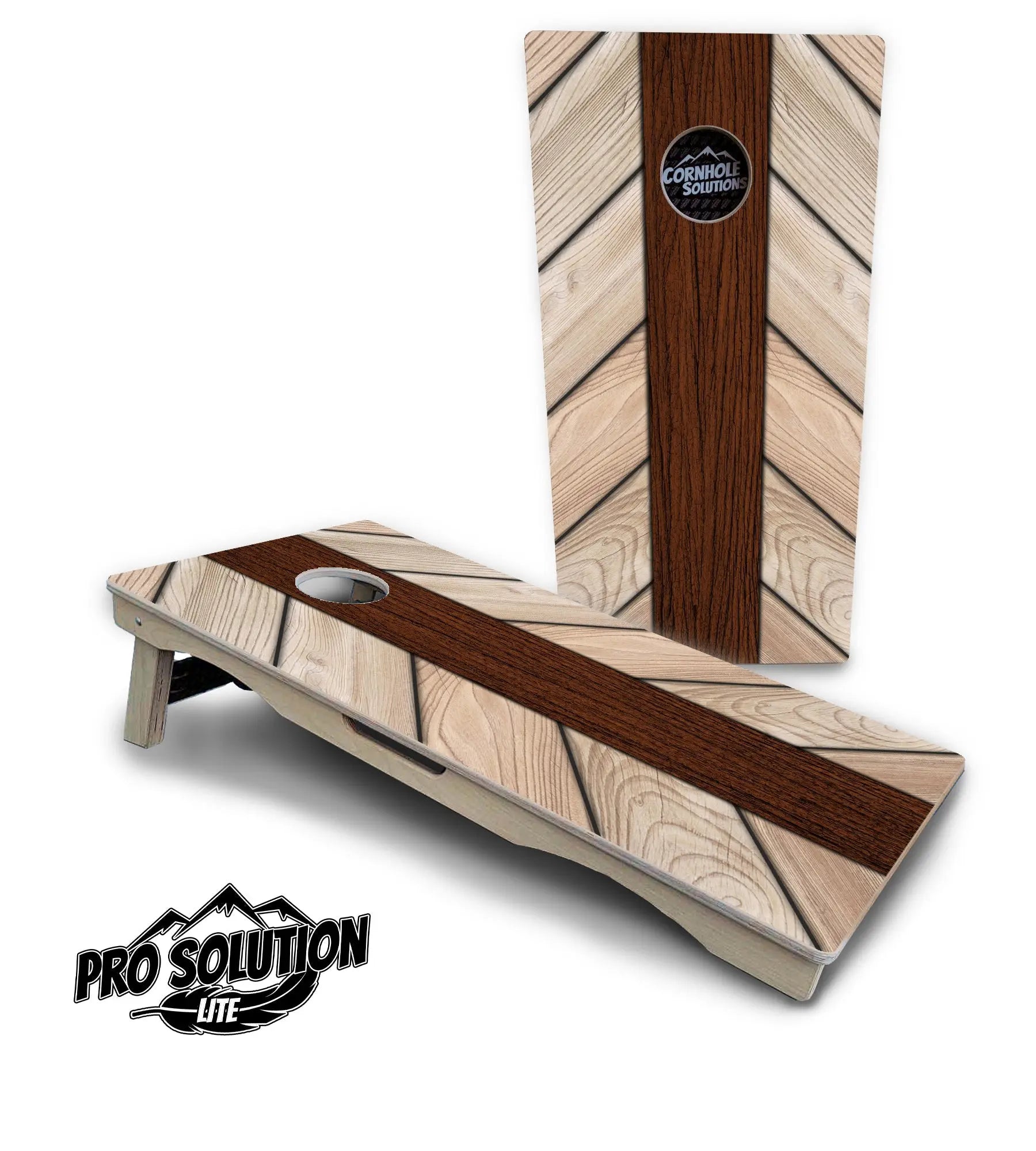 Cream Planks Cornhole Boards - Pro Solution Lite Series by Cornhole Solutions, custom cornhole board detail photo 5