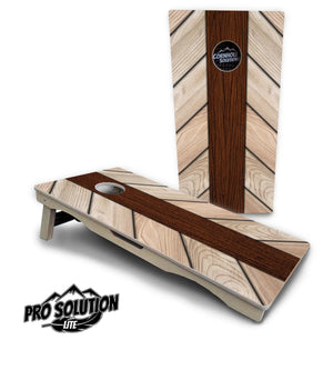 Cream Planks Cornhole Boards - Pro Solution Lite Series by Cornhole Solutions, custom cornhole board detail photo 5