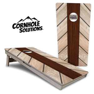 Cream Planks Cornhole Boards - Professional Tournament Series by Cornhole Solutions, custom cornhole board main product photo